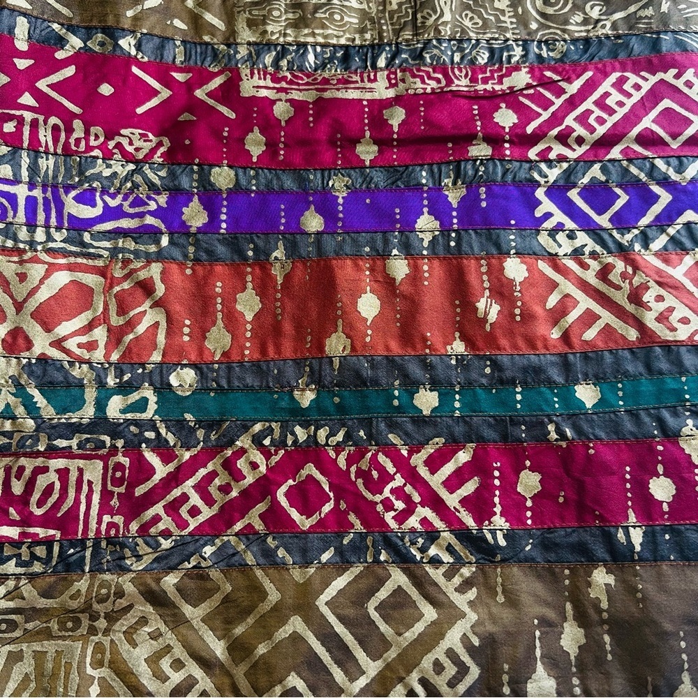 Bohemian Colorful Patterned Throw or Tablecloth with Tassels 40”x60” - Picture 2 of 10